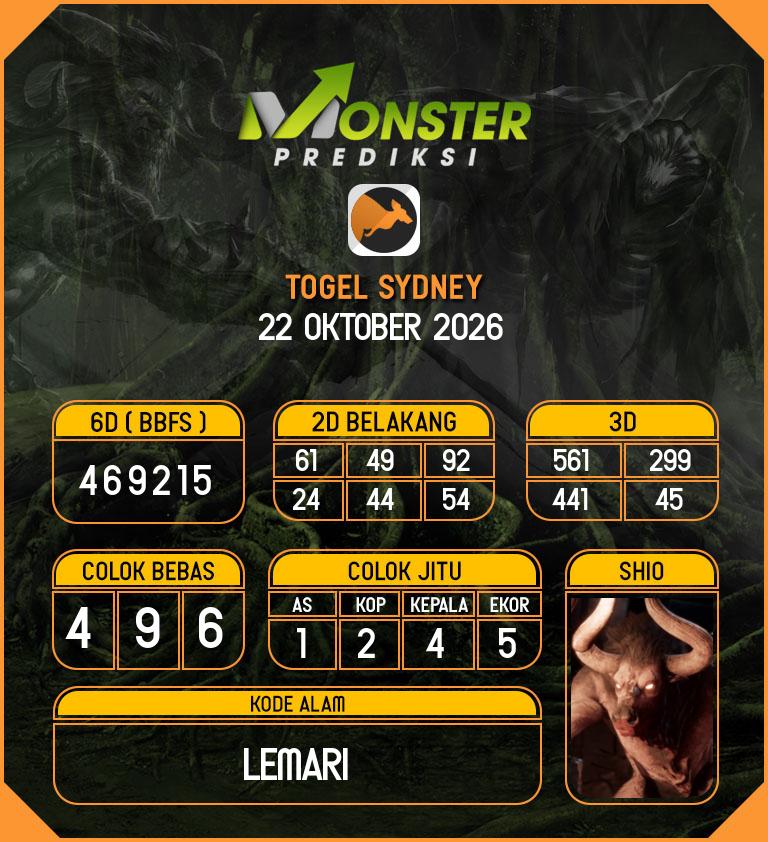 Kode Monster SDY Hari Kamis 22 Oktober 2026