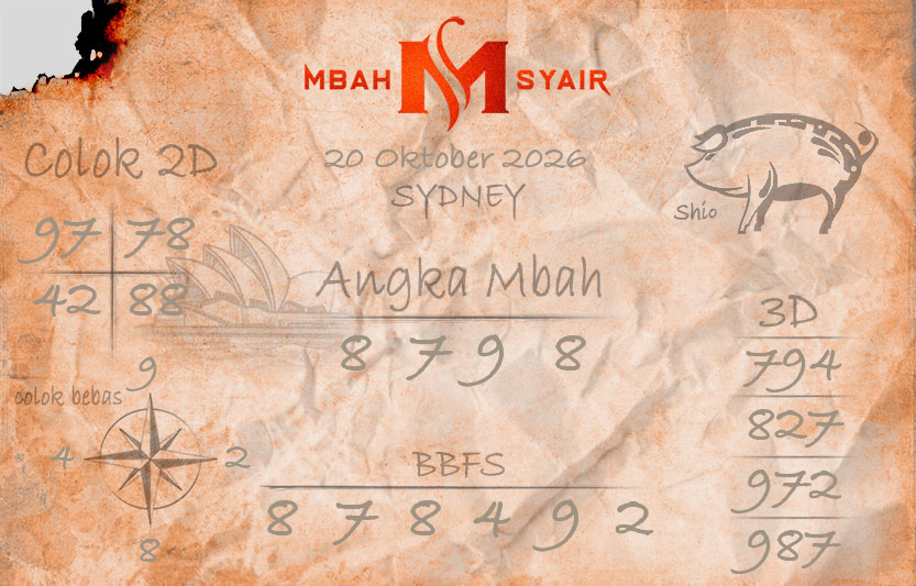 Kode Syair Sydney 20 Oktober 2026 Hari Selasa